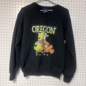Disney‎ x Blue 84 Oregon Ducks Pooh Tigger Crewneck Sweatshirt Size S Black